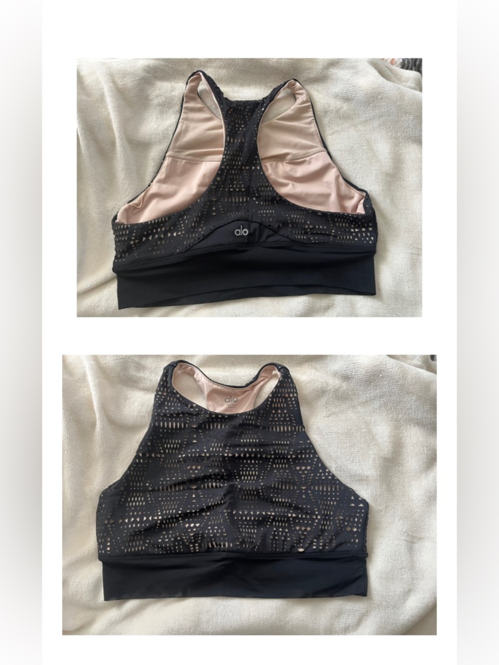 🧘🏽‍♀️EUC ALO Yoga Illuminate Laser Cut Cropped Top - Sz Large